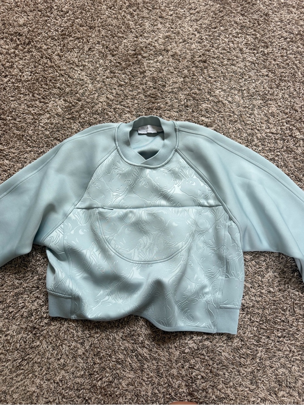 Light Mint Floral-Textured Women's Sweater